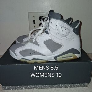 SIZE 8.5- AIR JORDAN 6 , COOL GREY. PRE-OWNED WITH BOX. (LOOK AT PICS CAREFULLY)